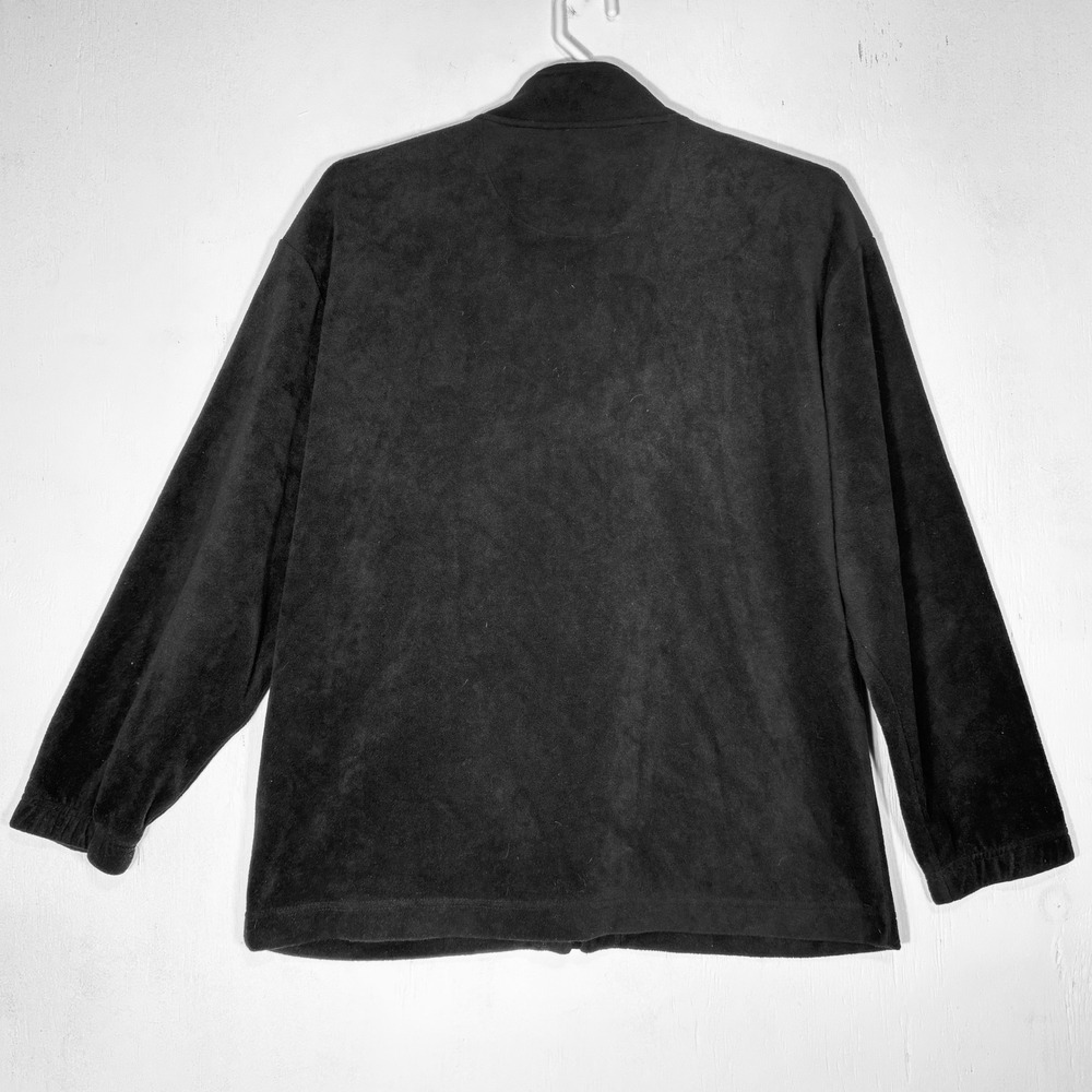 VTG 80s 90s Ocean Pacific Black Full Zip Fleece Jacket Mens L Warm Gorpcore - Picture 3 of 4